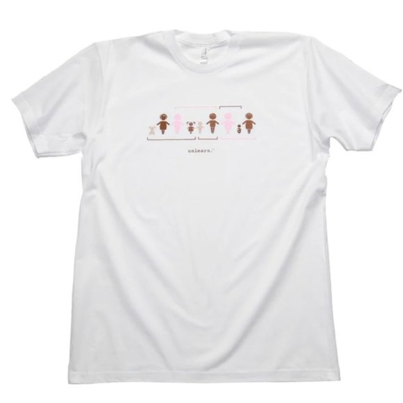 Unlearn Family Tree White Crewneck Inclusive Short Sleeve Shirt - Picture 4 of 7